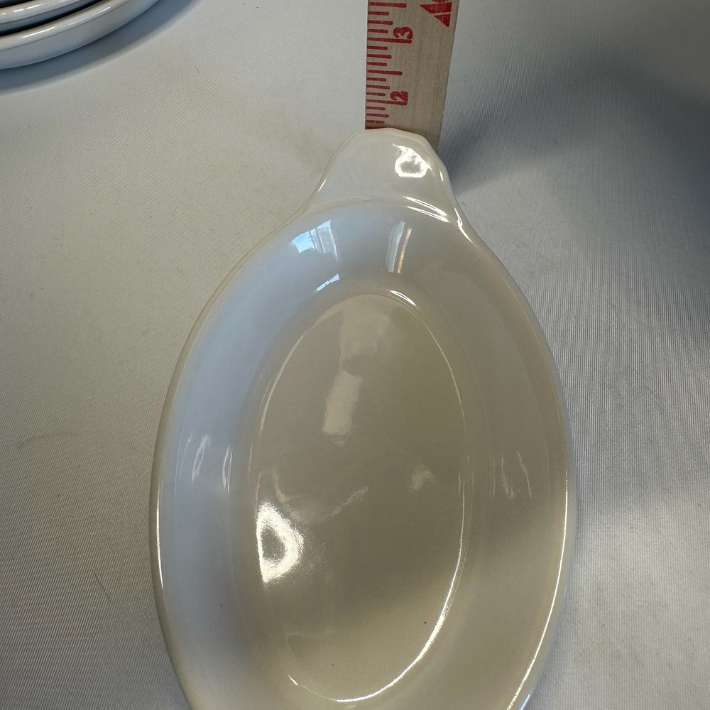 Vintage Set of 4 Bel-Terr USA 9528 White Stoneware Oval Au Gratin Baking Dishes - Picture 7 of 7